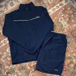 Reebok Men's Dark Blue Windbreaker Set